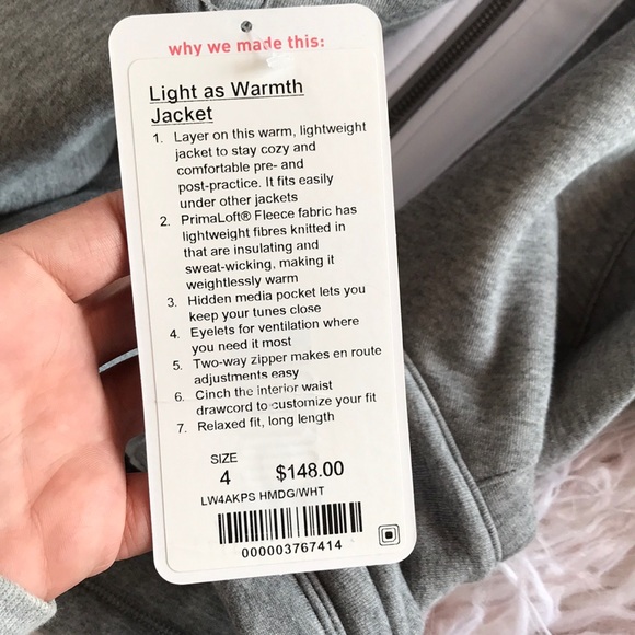 NWT lululemon light as warmth jacket! - Picture 6 of 6